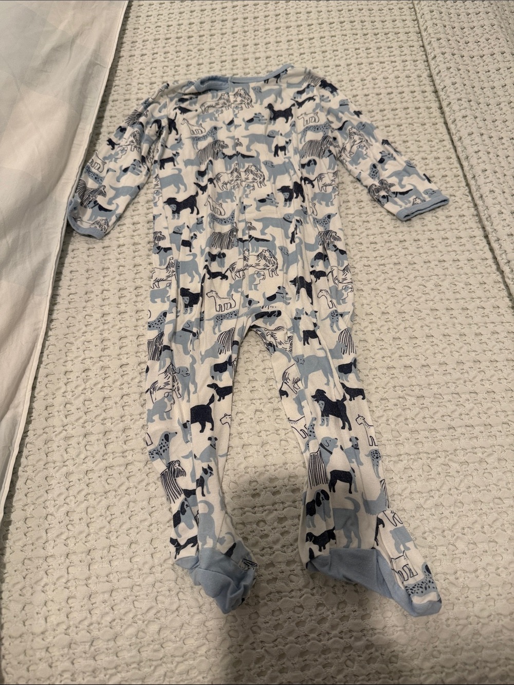 Magnetic Me Navy and Light Blue Animal Print Footed One-Piece